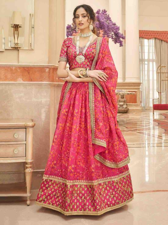 Zeel Cultural vol 2 Organza pink Best lehenga choli wholesaler in Surat